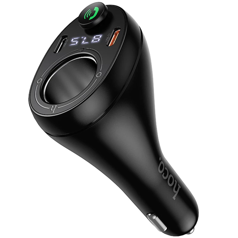 АЗУ FM модулятор Hoco E88 Star cigarette lighter 35W (2USB-C) – Black. Фото 2 из 6