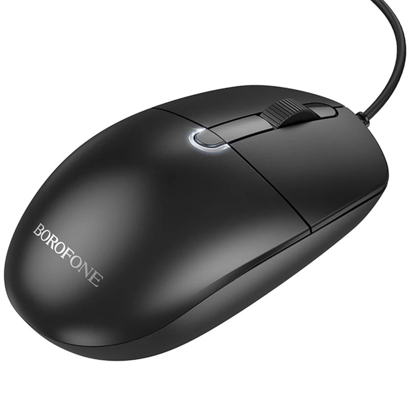 Мышь проводная Borofone BG17 Morning – Black. Фото 6 из 6
