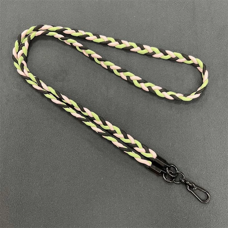 Плетенный шнурок (5мм) 120см – Black / Green / Powder. Фото 3 из 3