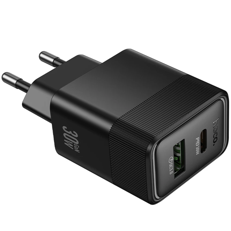 МЗП Hoco CS112A Lounge PD30W+QC3.0 (1USB-A/1C) – Black. Фото 5 з 5