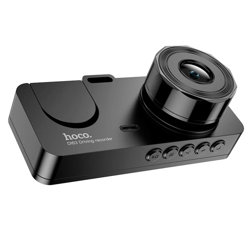 Відеореєстратор Hoco DI63 2-inch display with rear camera (480+480P) – Black. Фото 7 з 7