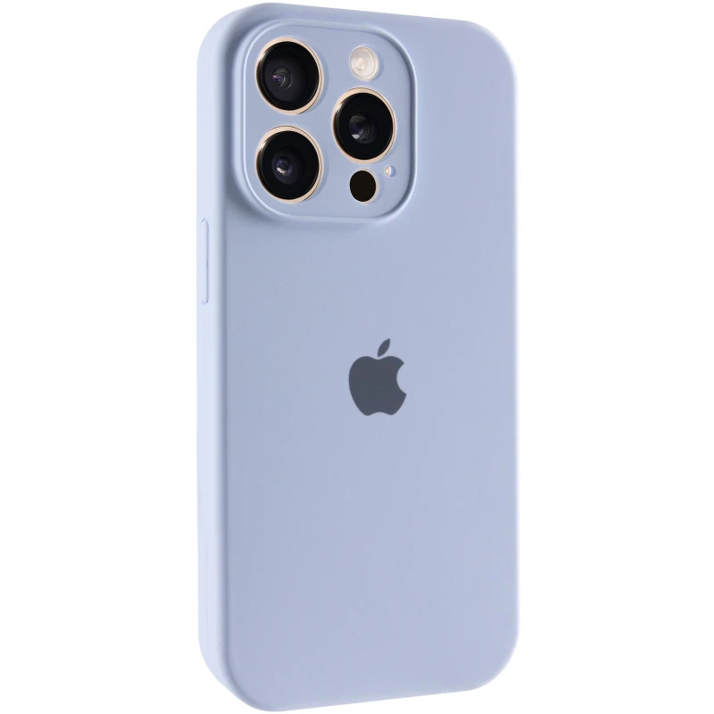 Чехол Silicone Case с защитой камеры для Apple iPhone 14 Pro Max (6.7") – Голубой / Lilac Blue. Фото 3 из 14