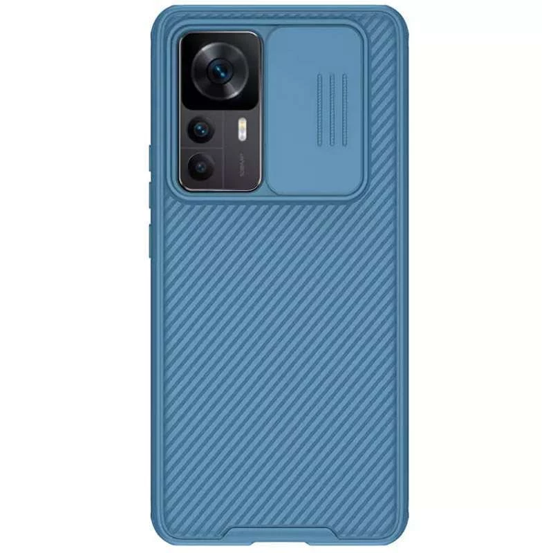 

Карбоновая накладка Nillkin со шторкой для камеры для Xiaomi 12T / 12T Pro (Синий / Blue), Синій / blue