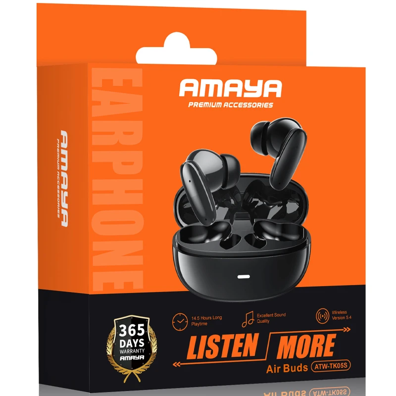 Бездротові TWS навушники Amaya TK05S – Black. Фото 2 з 2