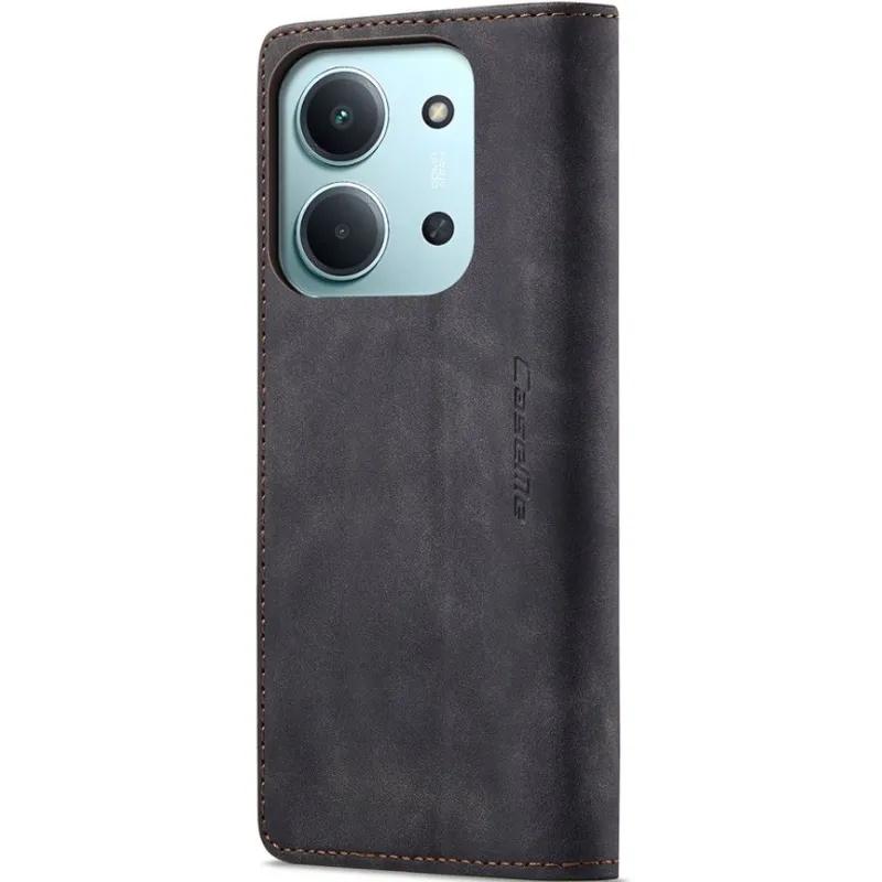 Шкіряний чохол-книжка CaseMe Velvet Nubuck для Xiaomi Poco C85 (Global) – Black. Фото 4 з 5