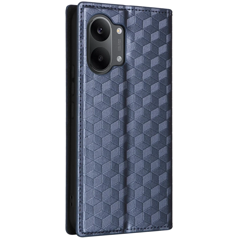 Кожаный чехол-книжка Rhombus Book для Xiaomi Poco X8 Pro Max – Blue. Фото 2 из 7