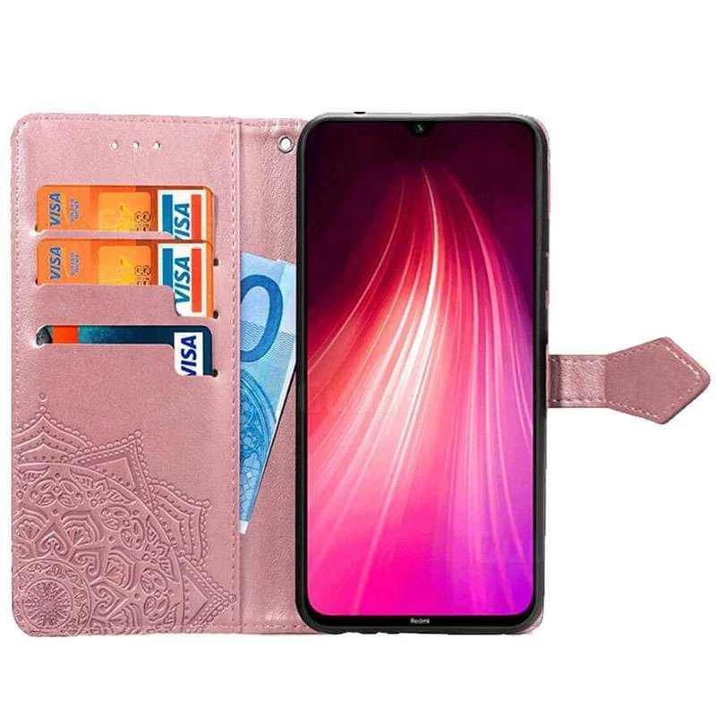 Кожаный чехол-книжка Art Case с визитницей для Xiaomi Redmi Note 8T – Розовый. Фото 3 из 7