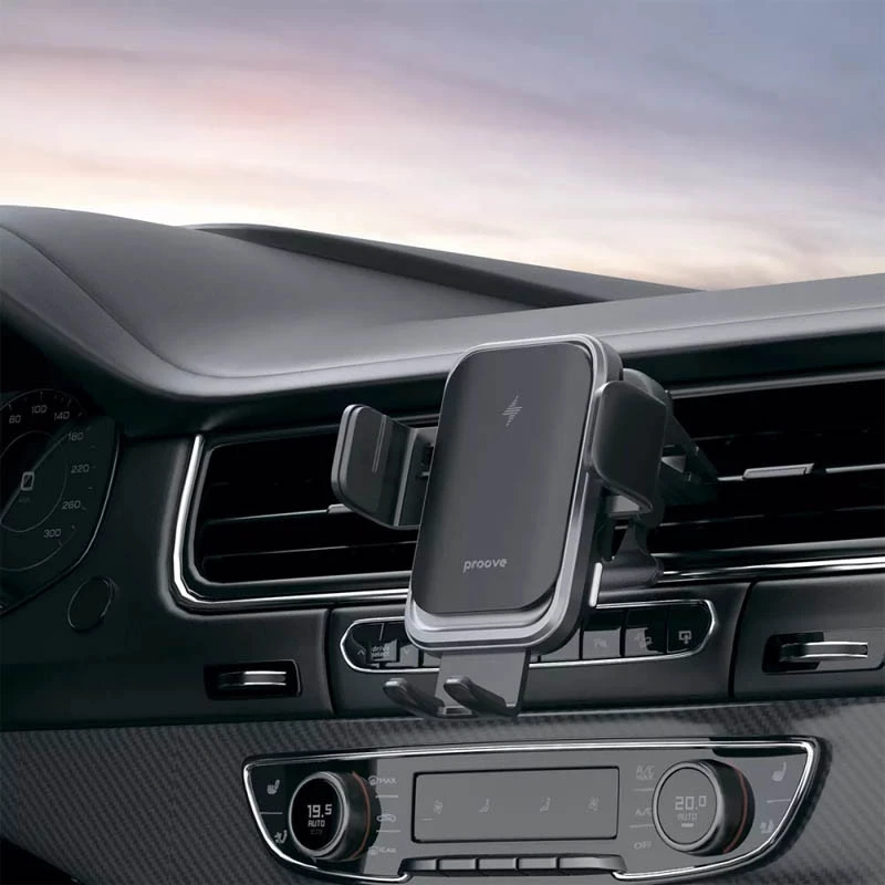 Автотримач з БЗП Proove Nitro Charge 15W – Black. Фото 2 з 3