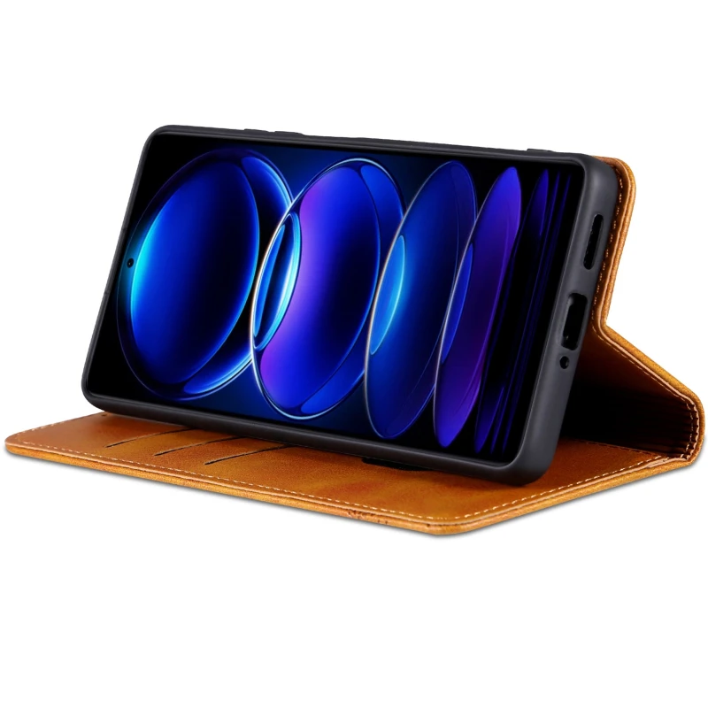 Шкіряний чохол-книжка AZNS Classic series для Samsung Galaxy A26 5G – Light Brown. Фото 4 з 4