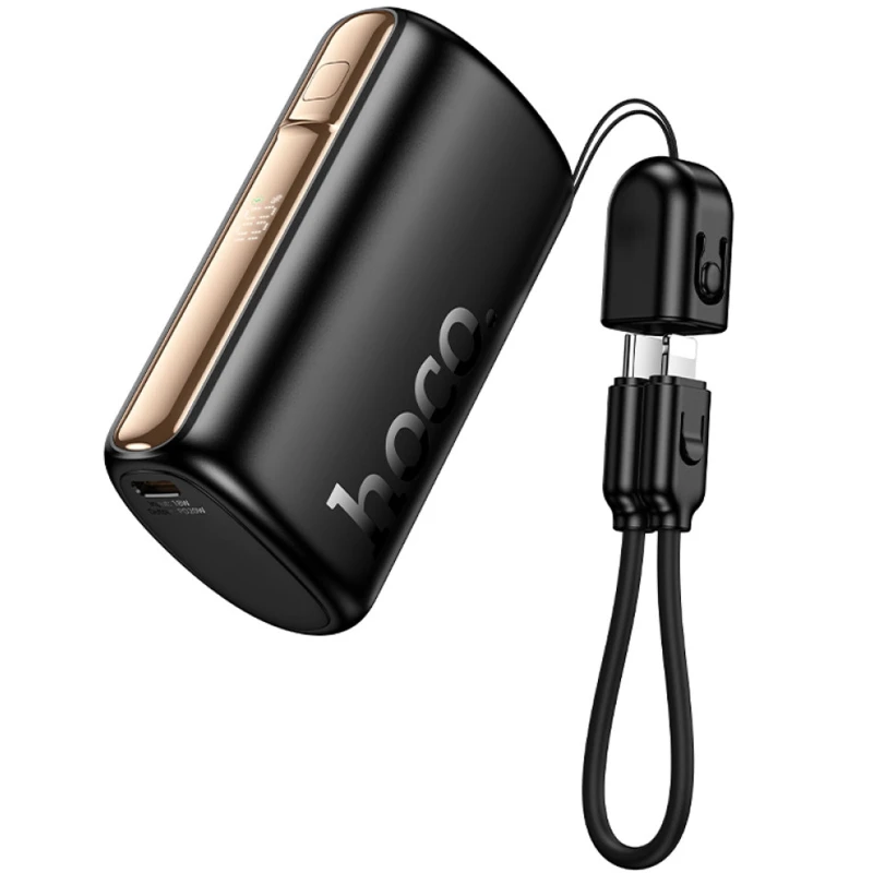 Портативний ЗП Power Bank Hoco Q50 Victory PD20W with cable 10000 mAh – Black. Фото 1 з 6