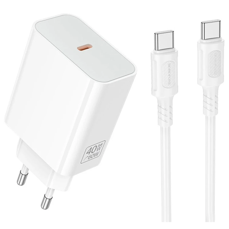 МЗП Borofone BA109A Star PD40W (1USB-C) + кабель Type-C to Type-C фото 1 з 1