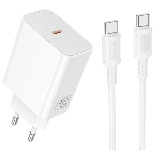МЗП Borofone BA109A Star PD40W (1USB-C) + кабель Type-C to Type-C фото 1 з 7
