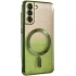 Чохол з блискітками, захисними лінзами на камеру та MagSafe на Samsung Galaxy S21 – Зелений / Green. Фото 2 з 11