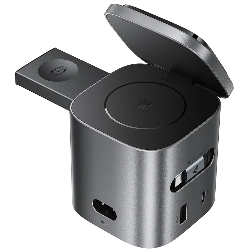 БЗУ Acefast Z9 6in1 35W GaN + СЗУ 45W – Metal grey. Фото 1 из 7