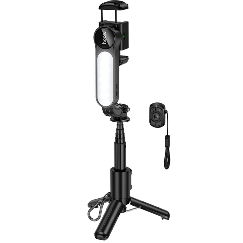 Монопод для селфі Hoco K90 Support axis smart+light – Black. Фото 7 з 7