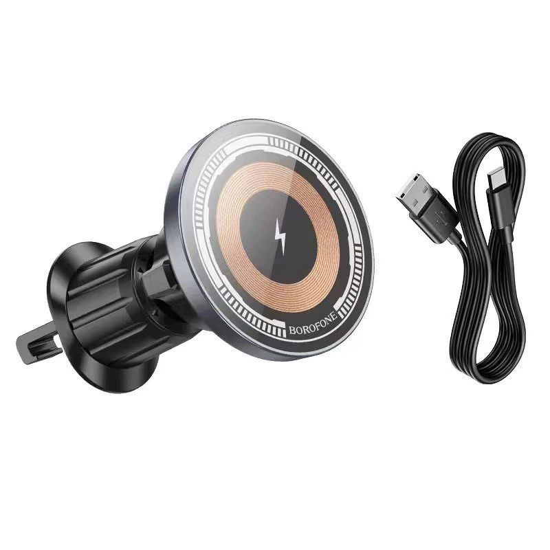Автотримач з БЗП Borofone BH211 Riley (air outlet) – Black. Фото 2 з 6