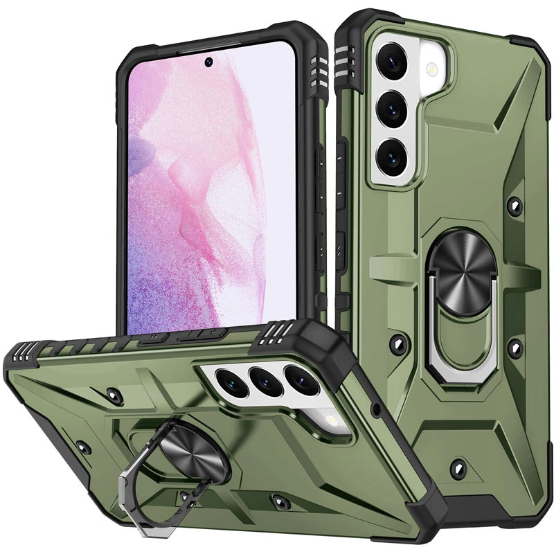 

Ударостойкий чехол Pathfinder с кольцом для Samsung Galaxy S21 FE (Зеленый / Army Green), Зелений / army green