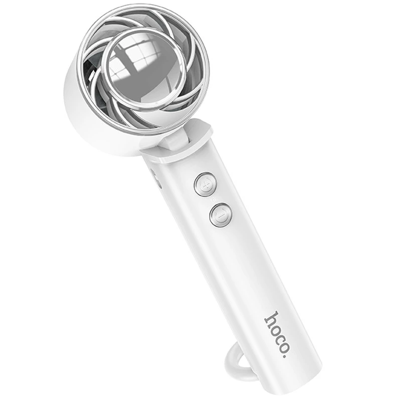 Портативний вентилятор Hoco HX61 Exquisite handheld folding fan 1200 mAh – White. Фото 1 з 8