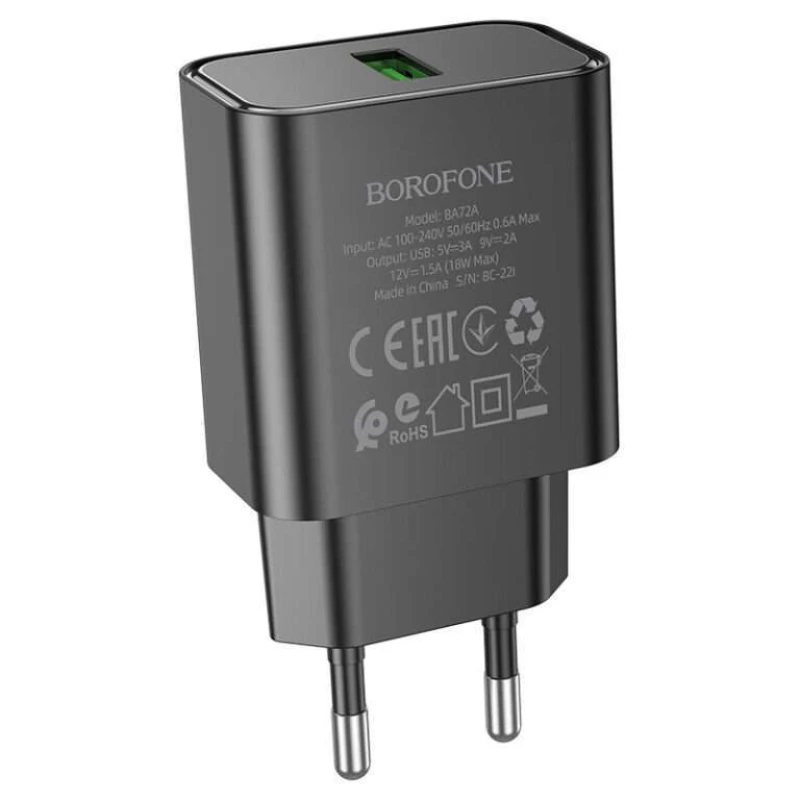 

МЗП Borofone BA72A Spring QC3.0 (Black)