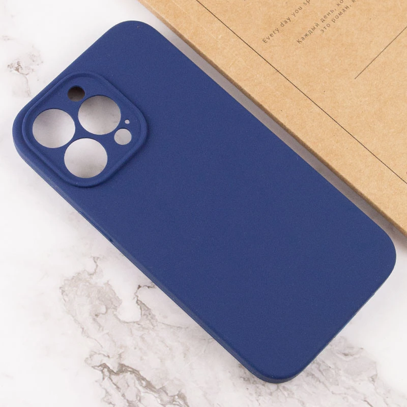 Чехол с защитой камеры Silicone Case для Apple iPhone 15 Pro (6.1") – Синий / Deep navy. Фото 3 из 3