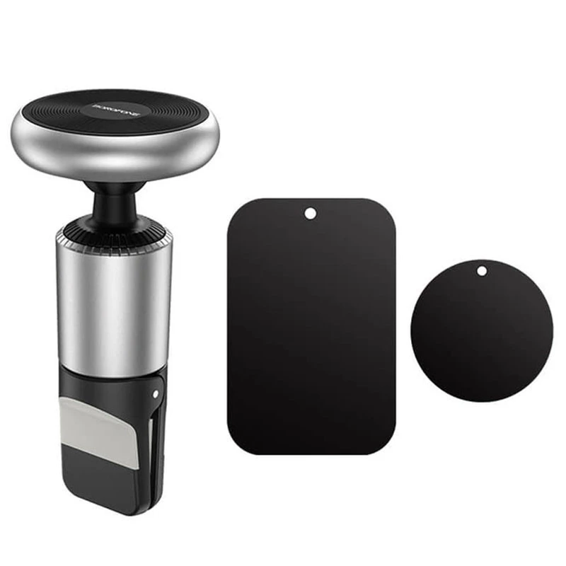 Автодержатель Borofone BH47 Cool move air outlet magnetic (extended version) – Black / Silver. Фото 2 из 7