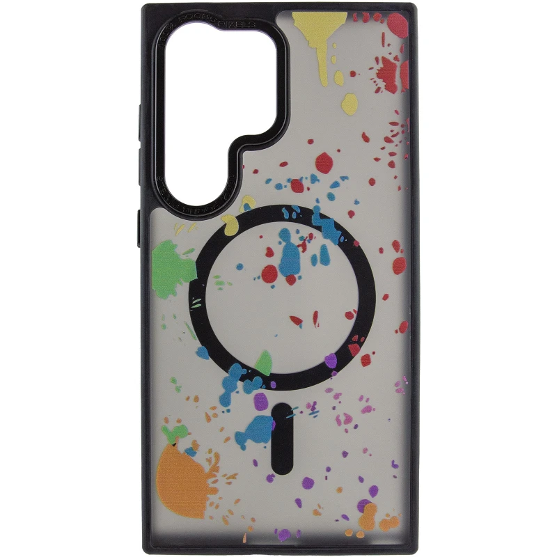 Чохол абстракція малювання з MagSafe на Samsung Galaxy S24 Ultra – Titanium black. Фото 3 з 6