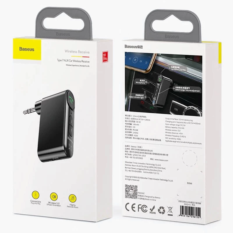 Bluetooth ресивер Baseus BSBA-02 AUX Wireless Audio Receiver (WXQY01) – Black. Фото 6 з 6