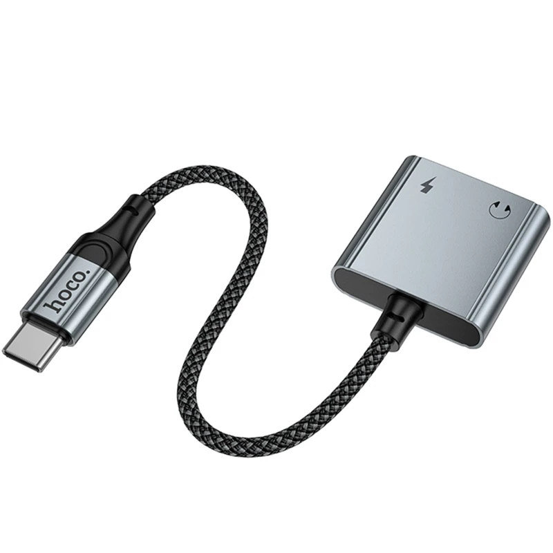 Переходник Hoco UPA34A Type-C to Type-C*2 – Metal gray. Фото 3 из 5