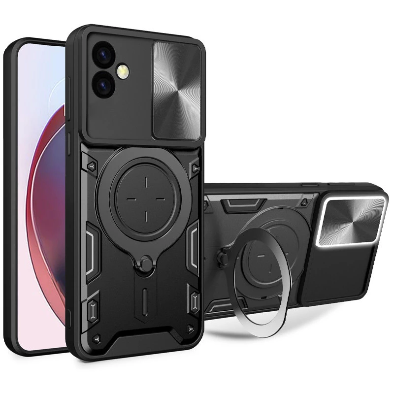 

Ударопрочный чехол Bracket Ringstand с защитной шторкой для камеры для Samsung Galaxy A04 (Black)
