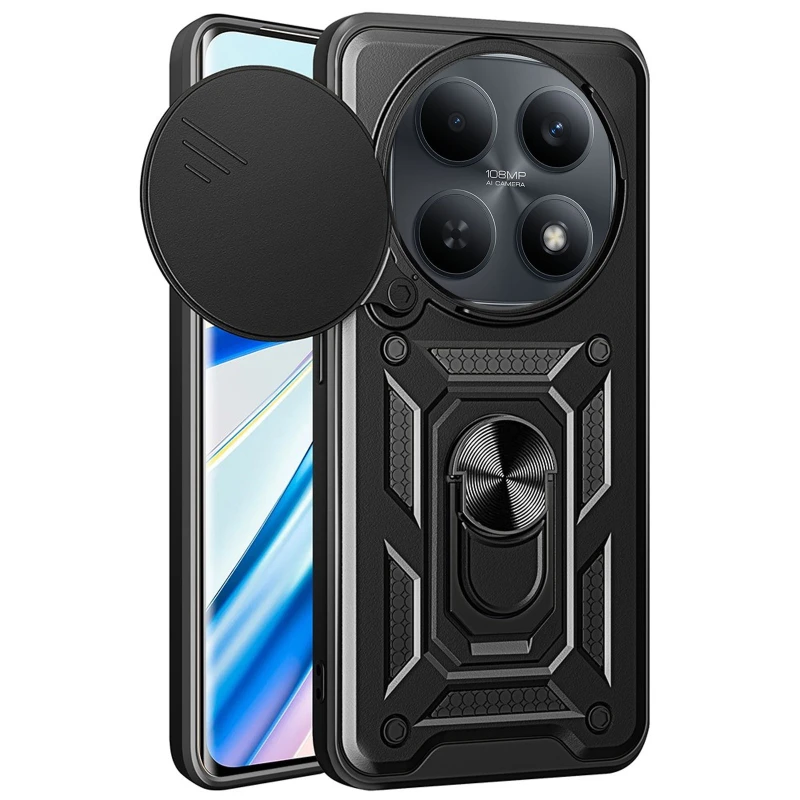 Ударопрочный чехол Ummi Camshield Serge Ring (in box) для Xiaomi Redmi Note 15 4G/5G (EU) – Черный / Black. Фото 1 из 2