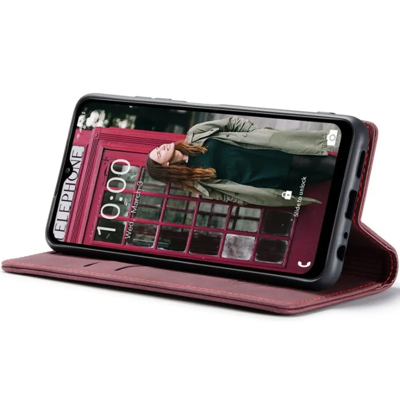Шкіряний чохол-книжка CaseMe Velvet Nubuck для Xiaomi Redmi Note 8 Pro – Red. Фото 3 з 5
