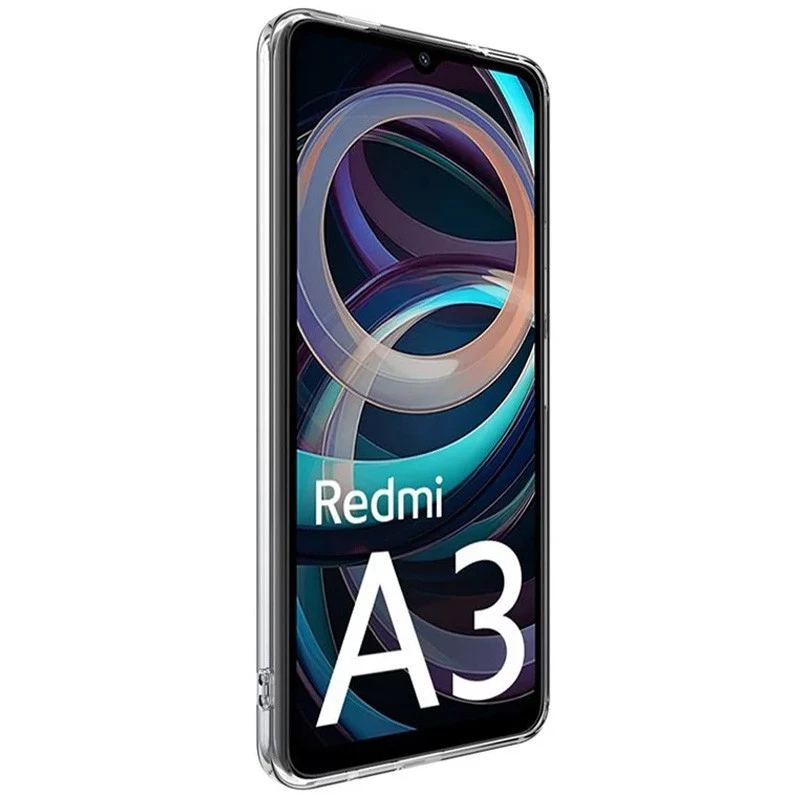 Ультратонкий силіконовий чохол 1,5 мм з захистом камери на Xiaomi Redmi A3 – Безбарвний (прозорий). Фото 3 з 3