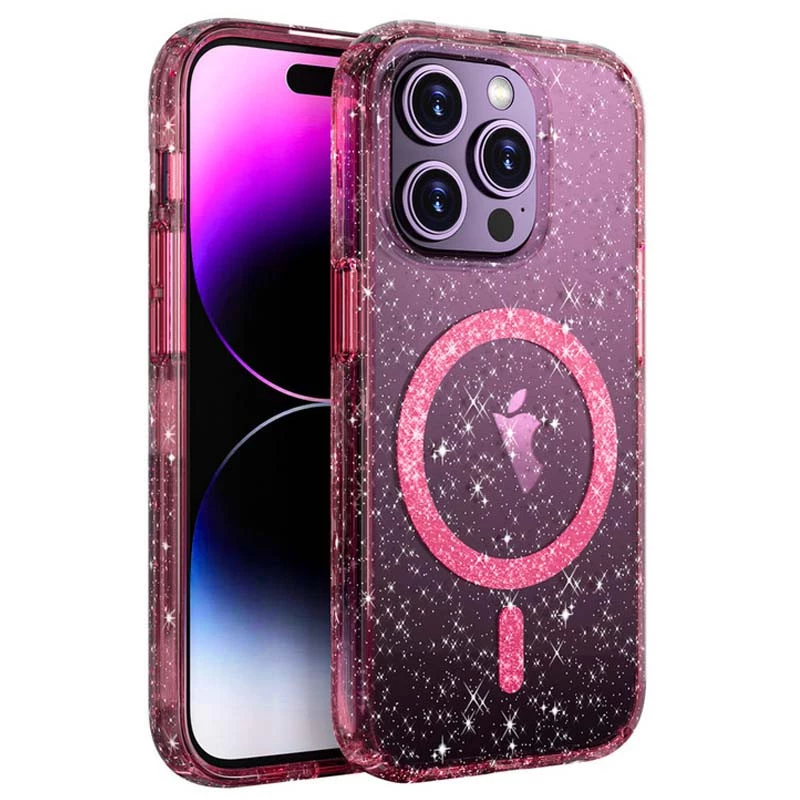 

Чехол с блестками и MagSafe на Apple iPhone 15 Pro Max (6.7") (Pink+Glitter)