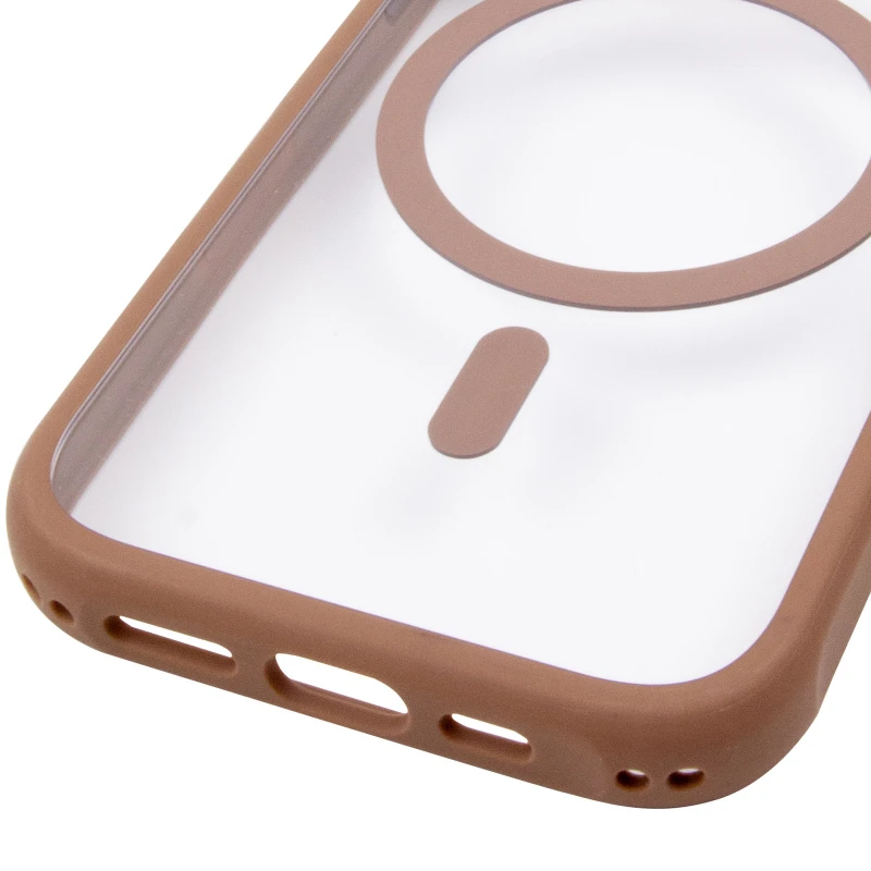 Чохол TPU GETMAN Moon Clear with MagSafe для Apple iPhone 15 (6.1") – Brown. Фото 6 з 6