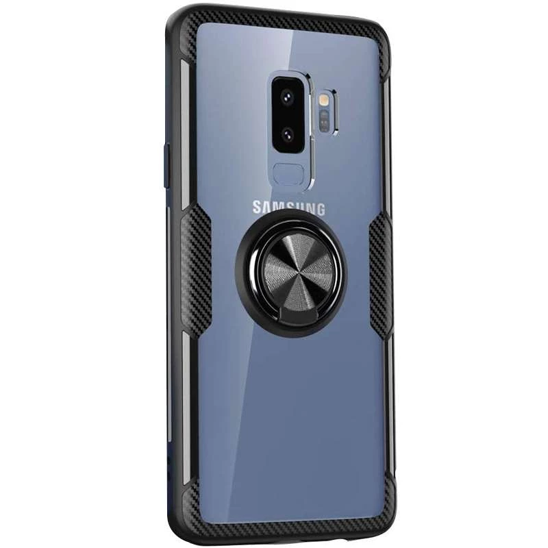 

Чохол Deen CrystalRing з магнітним кільцем на Samsung Galaxy S9+ (Безбарвний / Чорний)