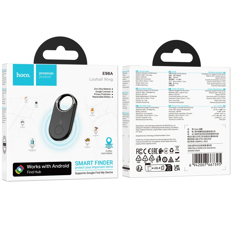 Трекер Hoco E98A Starry GOOG 230 mAh – Black. Фото 3 з 3
