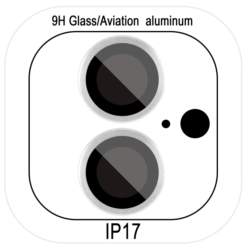 Металлическое защитное стекло на камеру для Apple iPhone 17 (6.3") – Серебряный / Silver. Фото 2 из 12