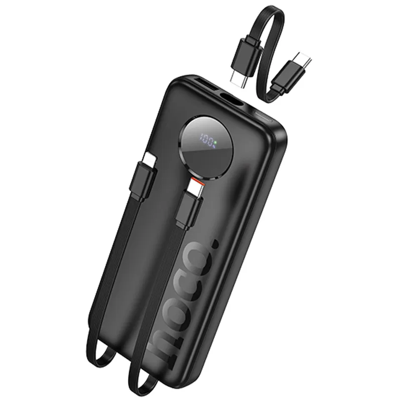 Портативное ЗУ Power Bank Hoco J132 Sabio 22.5W+PD20W with 3 cables 10000 mAh – Black. Фото 3 из 4