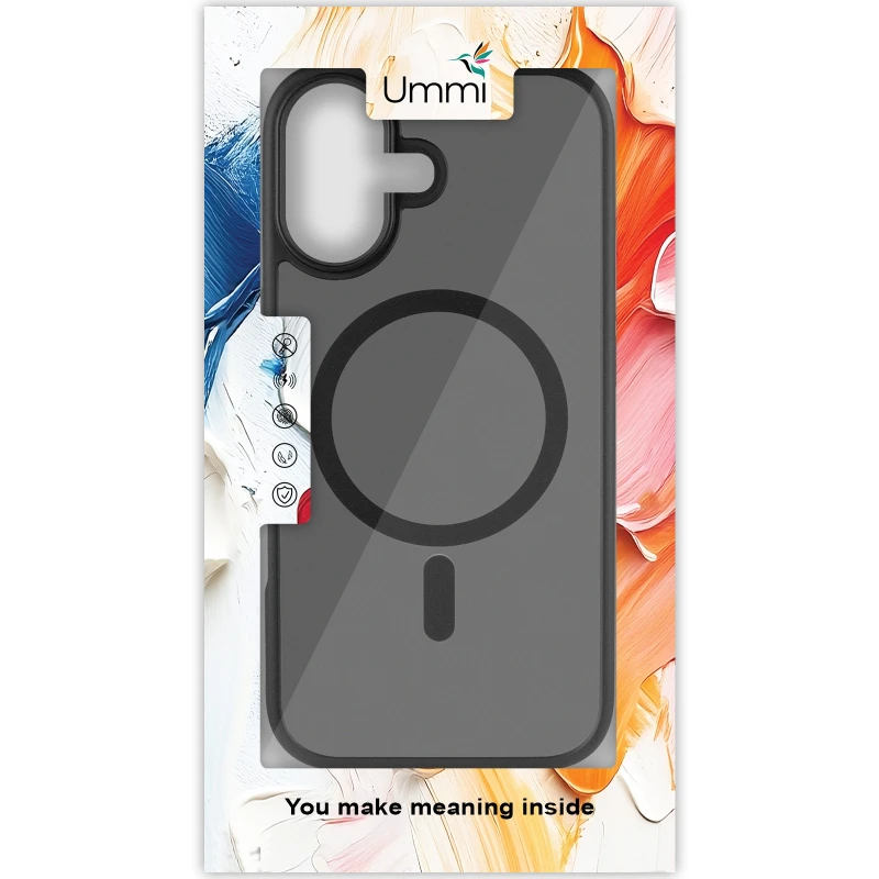 Чохол Ummi Colorful with MagSafe для Apple iPhone 16e (6.1") – Чорний / Black. Фото 6 з 6