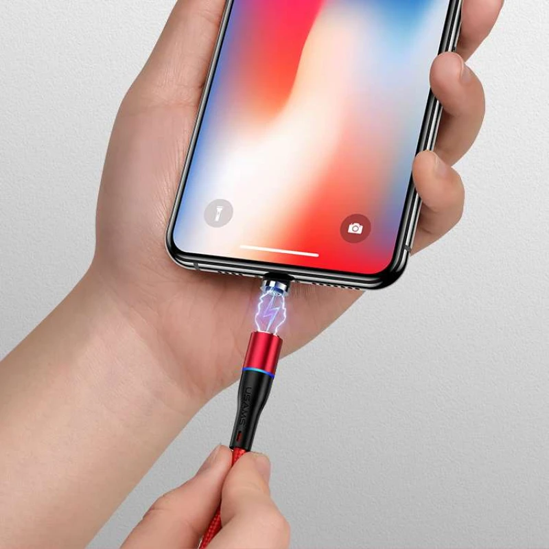 Дата кабель USAMS US-SJ352 U32 Magnetic USB to Lightning (1m) (2.4A) фото 4 из 7