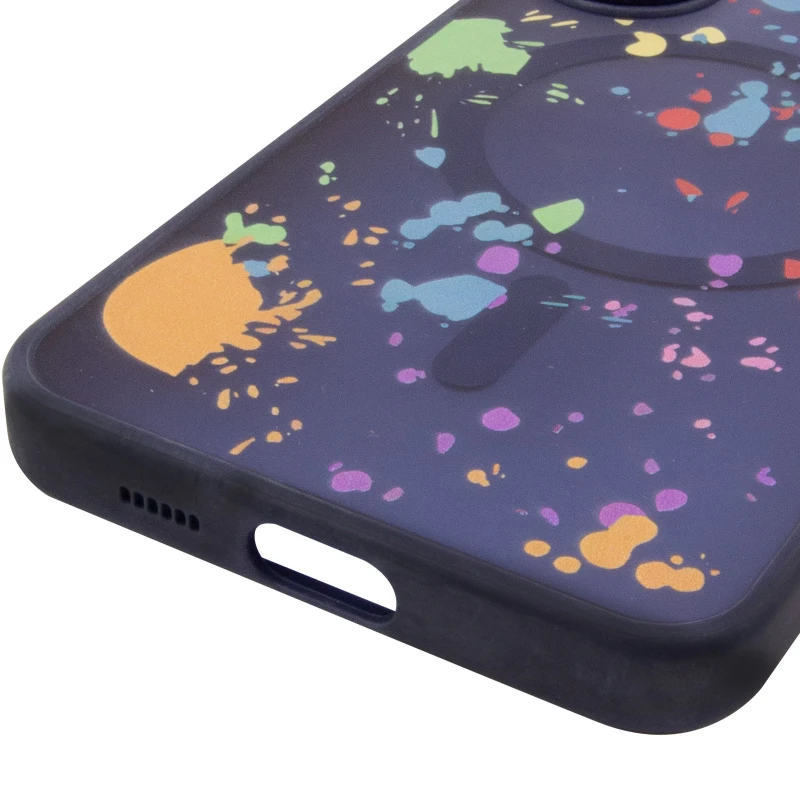 Чехол абстракция рисования с MagSafe для Samsung Galaxy S25 – Dark blue. Фото 6 из 6