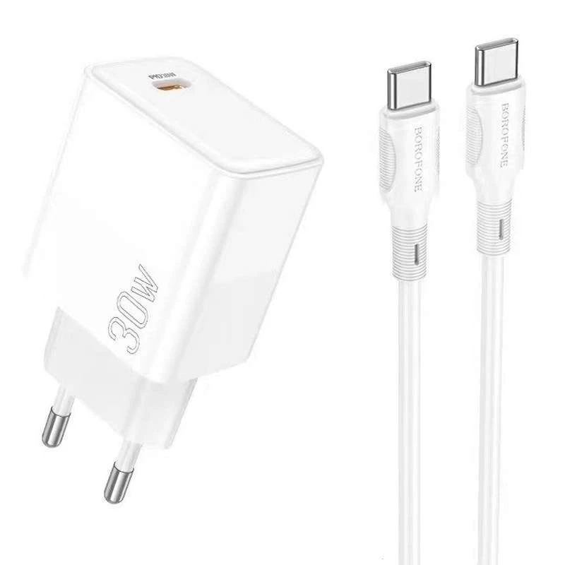 

СЗУ Borofone BA77A PD30W+QC3.0 + Type-C + Type-C (White)