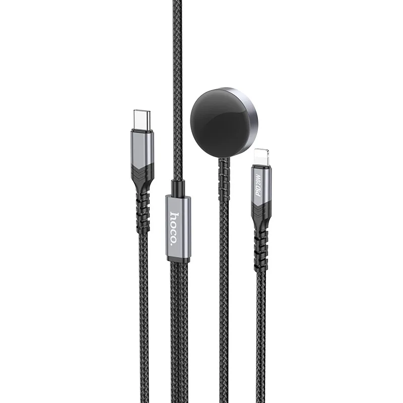 Дата кабель Hoco CW54 2in1 Type-C to iWatch/Lightning 2.5W (1.2m) фото 1 из 1