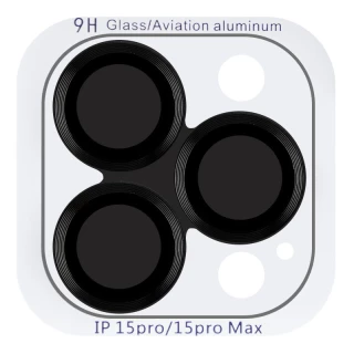 Металеве захисне скло на камеру на Apple iPhone 15 Pro Max (6.7") — Чорний / Midnight
