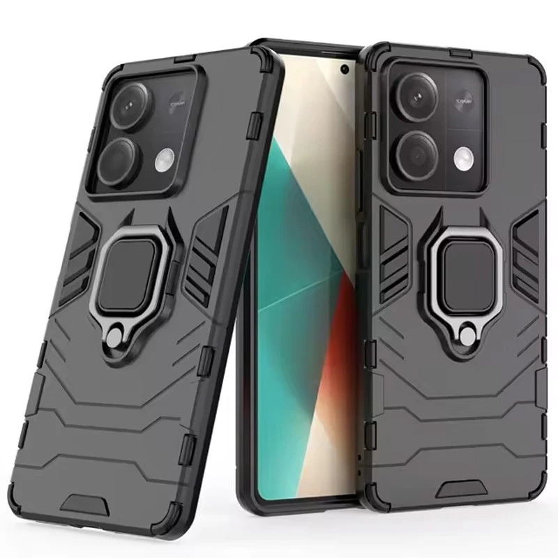 Протиударний чохол Transformer з кільцем на Xiaomi Redmi Note 13 Pro 4G – Чорний / Soul Black. Фото 3 з 6