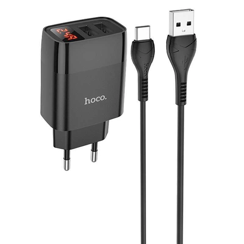 

МЗП HOCO C86A (2USB/2.4A) + Type-C (Чорний)