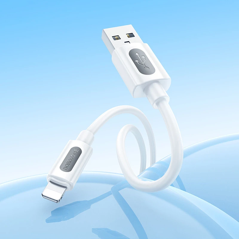 Дата кабель Borofone BX114 Structure USB to Lightning 2.4A (1m) – White. Фото 4 з 5