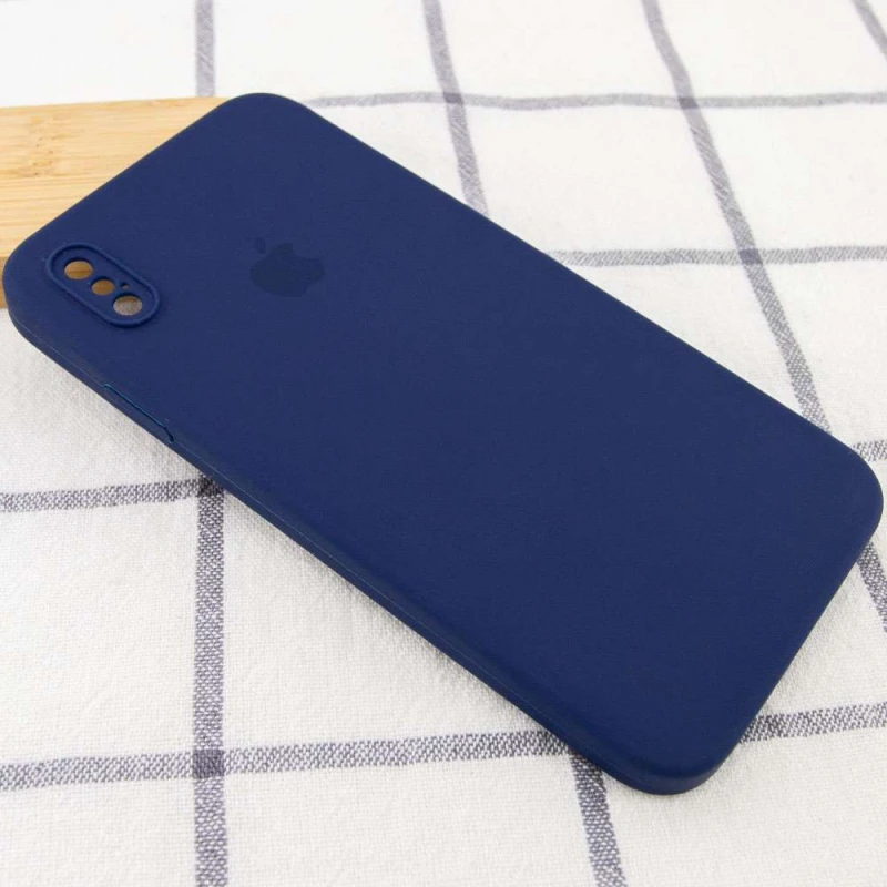 Чехол Silicone Case Square с защитой камеры для Apple iPhone XS Max (6.5") – Темно-синий / Midnight blue. Фото 2 из 3
