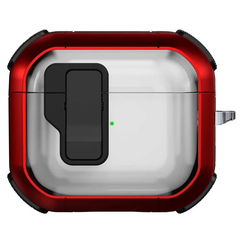 Футляр протиударний Locking Button для навушників Airpods 4 – Red. Фото 1 з 2