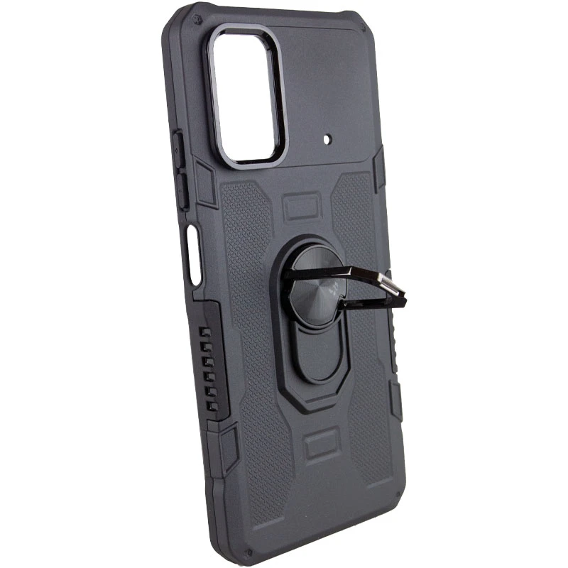 Протиударний чохол Military з підставкою-кільцем на Xiaomi Poco X4 Pro 5G – Чорний. Фото 6 з 8